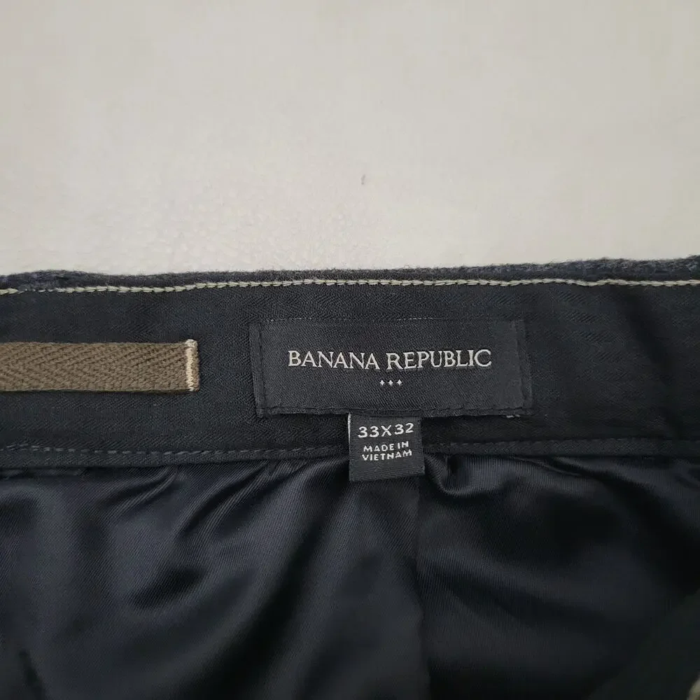 Banana Republic BR Wool Blend Pleated Trouser Pants Mens 33 Gray Excellent